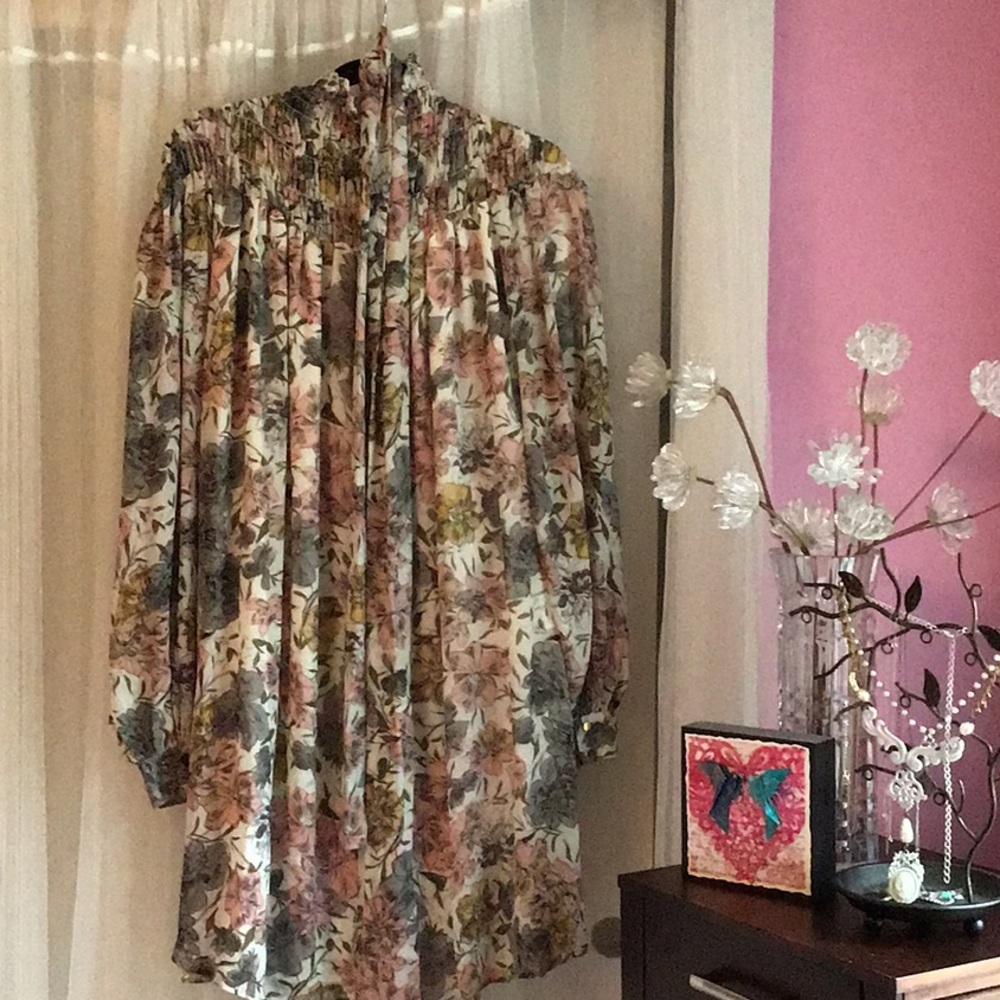 Smocked High Neck Line Dress